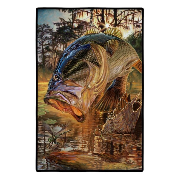 Carolines Treasures 24 x 36 in. Dragon Slayer Largemouth Bass Indoor or Outdoor Mat JMA2002JMAT - main